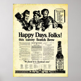 Vintage Scotch Brew nära Beer Lager Print Poster