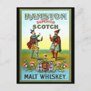 Vintage Scotch Whiskey LABEL Vykort