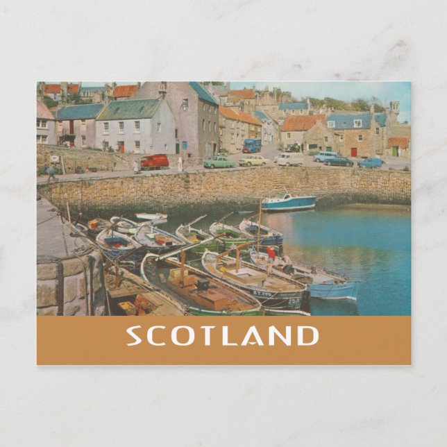 Vintage Scotland Crail Harbour Vykort (Framsida)