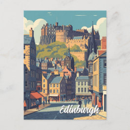 Vintage Scotland Edinburgh Castle Travel Vykort