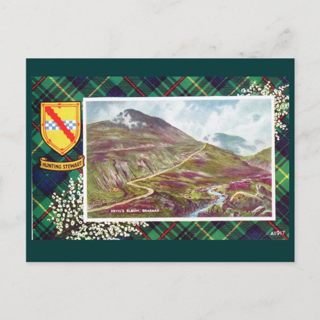 Vintage Scotland, Hunting Stewart, Braemar Vykort (Framsida)