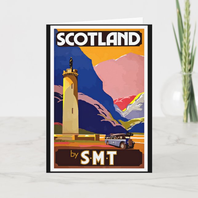 Vintage Scotland Travel Poster, kort (Framsida)