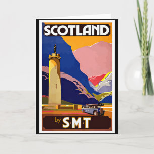 Vintage Scotland Travel Poster, kort