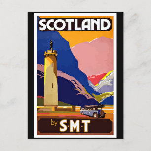 Vintage Scotland Travel Poster Vykort