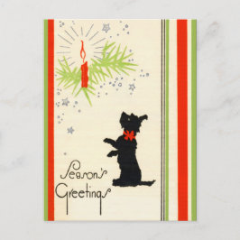 Vintage Scottie Hund julkort Helg Vykort