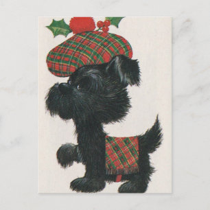 Vintage Scottie Hund Vykort