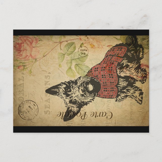 Vintage Scottie Vykort (Framsida)