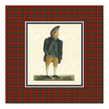 Vintage Scottish Highlander Moozie Tartan Gräns