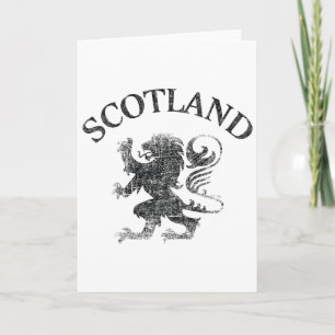 Vintage Scottish Lion Rampant Skottland Flagga Rub Kort