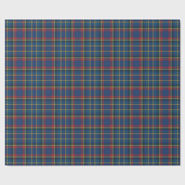 Vintage Scottish Plaid in Red & Blue Presentpapper (Seam)