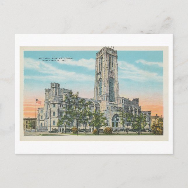 Vintage Scottish Rite Cathedral, Indianapolis Vykort (Framsida)