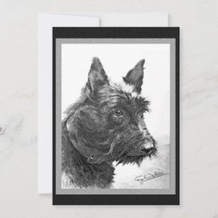 Vintage Scottish Terrier art Inbjudningar
