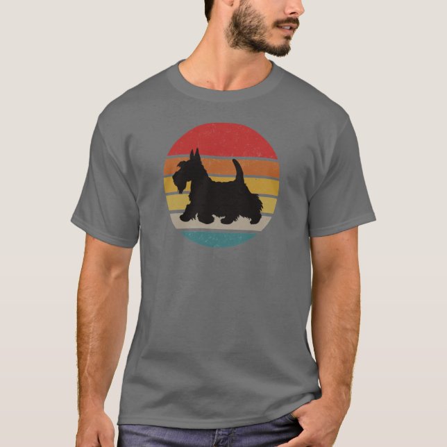 vintage scottish terrier friends t shirt (Framsida)