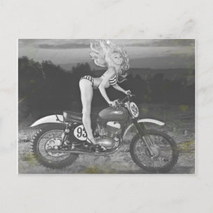VINTAGE SCRAMBLER OCH HETT MODELL. VYKORT