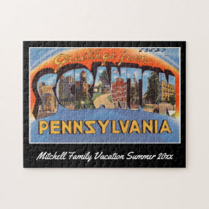Vintage Scranton Pennsylvania Postcard Souvenir Pussel