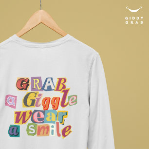 Vintage Scrapbook Typography Giggle Smile Simple T Shirt