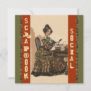 Vintage Scrapbooking Inbjudan Party Social