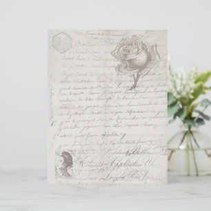 Vintage Script Antik Scrapbokspapper