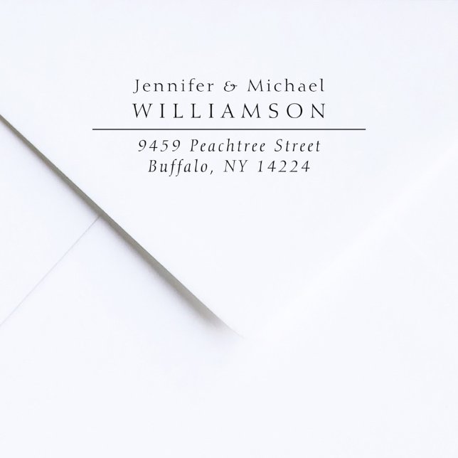 Vintage Script Enkel Bröllop-Returadress Självfärgande Stämpel (Skapare uppladdad)