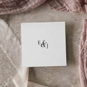 Vintage Script Monogram Bröllop Napkins Pappersservett