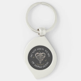 Vintage Scripture Celtic-kors i hjärta Swirl Silverfärgad Nyckelring