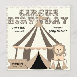 Vintage Se Anpassningsbar Circus födelsedagsinbjud Inbjudningar