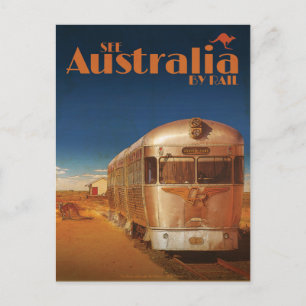 Vintage Se Australien efter vykort för järnvägsres