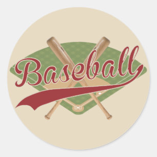 Vintage, se Baseball Sticker Runt Klistermärke