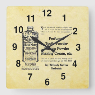 Vintage - se bastrummet fyrkantig klocka