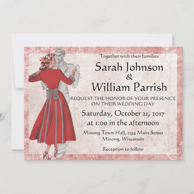 Vintage Se dansande par Inbjudningar (Framsida)