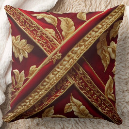 Vintage, se Embroidery Red Guld mönster Kudde
