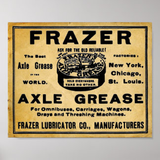 Vintage Se Frazers Axel Grease Automotive Print Poster