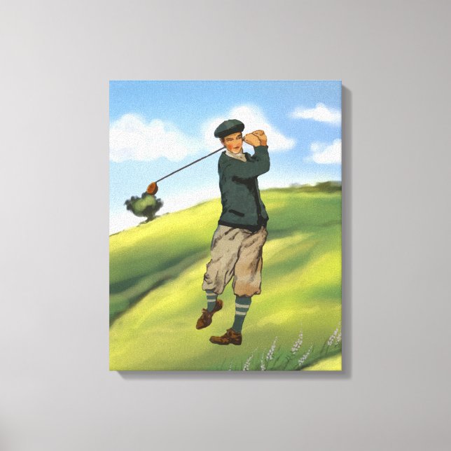 Vintage, se Golfer Golf Canvastryck (Framsida)