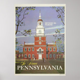 Vintage Se Historik Pennsylvania USA Travel Poster