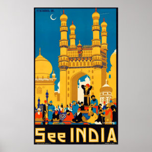 Vintage Se India Travel Poster by G.D.Deuskar