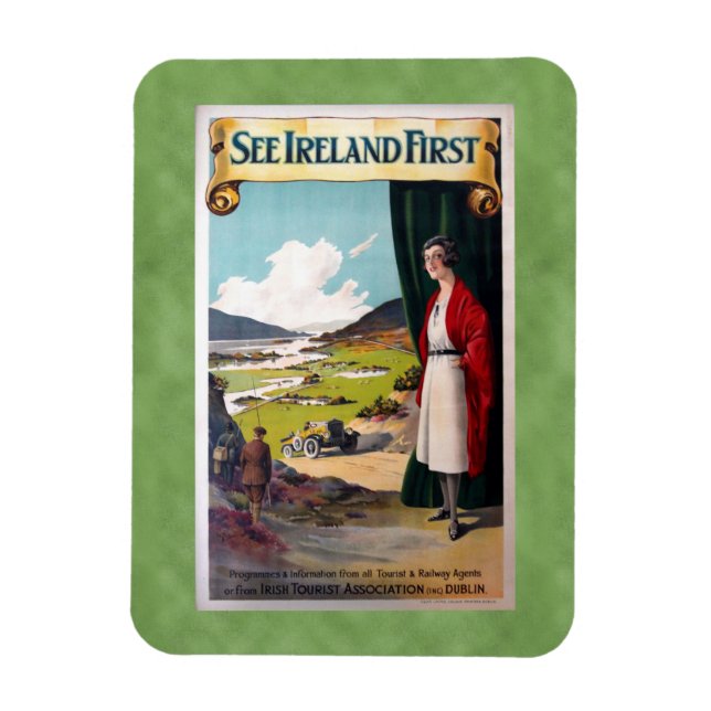 Vintage Se Irland First Travel Magnet (Vertikal)
