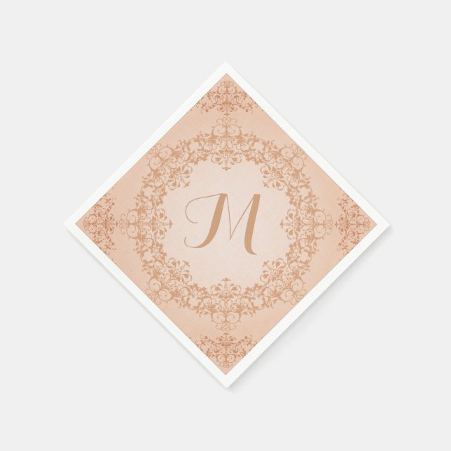 Vintage Se Monogram Napkins Pappersservett (Hörn)