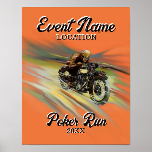 Vintage Se Motorcycle Poker Springa Personlig Poster
