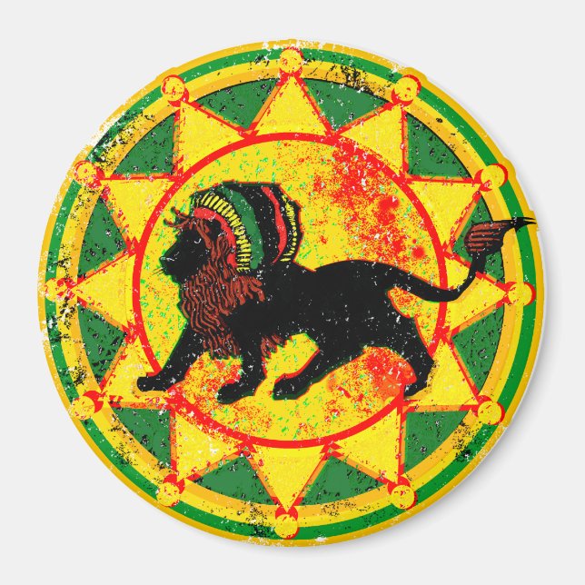 Vintage Se Rasta Lejon Magnet (Framsidan)