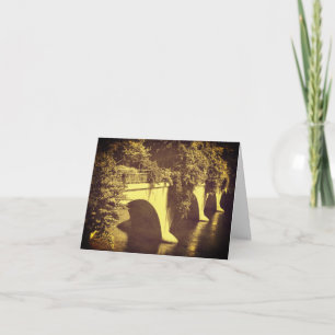 Vintage Se Sepia-brygga för blomsteranteckningskor Tack Kort