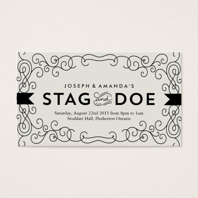 Vintage: Se Stag och Doe Event Biljett // Black (Framsidan)