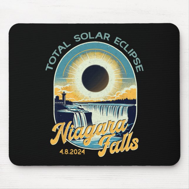 Vintage Se totalt Solar Eclipse Niagara Falls Musmatta (Framsidan)