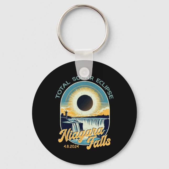 Vintage Se totalt Solar Eclipse Niagara Falls Nyckelring (Framsida)
