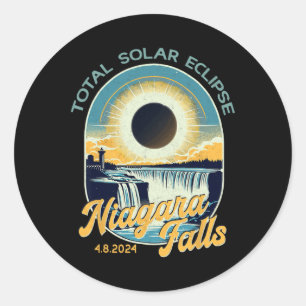Vintage Se totalt Solar Eclipse Niagara Falls Runt Klistermärke