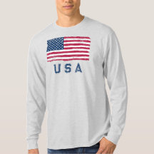 Vintage Se USA-Flagga (blå text), Långärmad