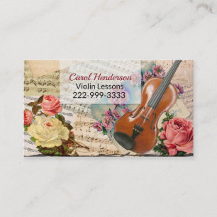 Vintage Se Violin Teacher Visitkort