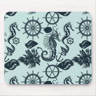 Vintage Sea Animal Mönster Musmatta