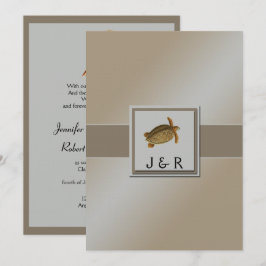 Vintage Sea Animals Beach Wedding Inbjudningar