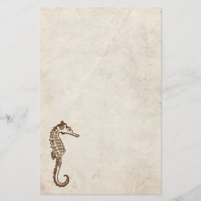Vintage Sea Horse Brevpapper (Framsida)