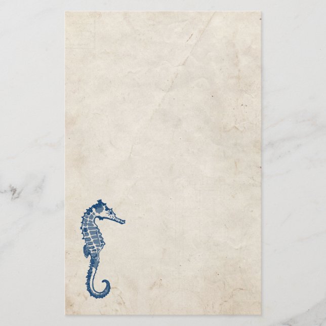 Vintage Sea Horse Brevpapper (Framsida)